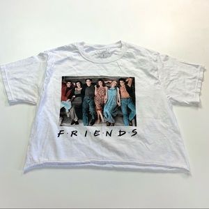 Friends TV Show White Graphic Crop Tee  T-Shirt Sm